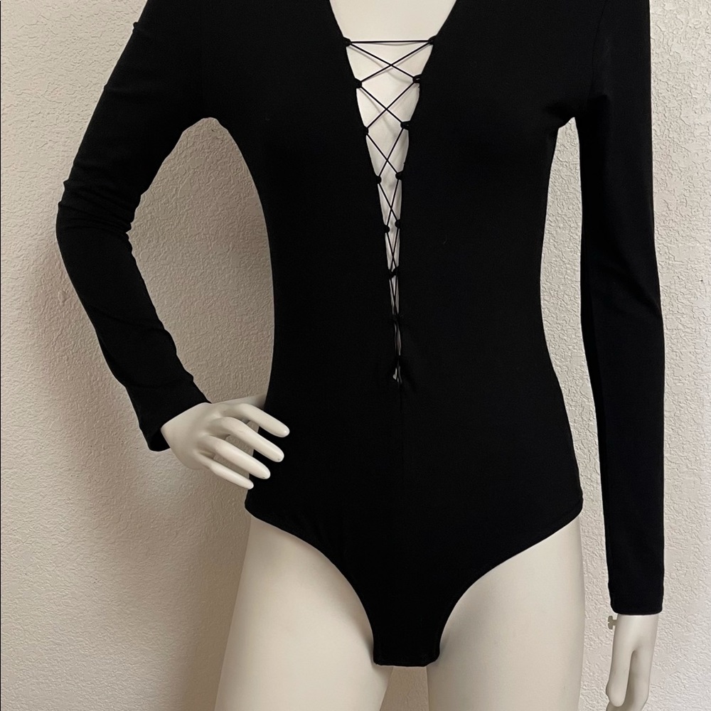 Sexy Long Sleeve Black Bodysuit by Alexander Wang